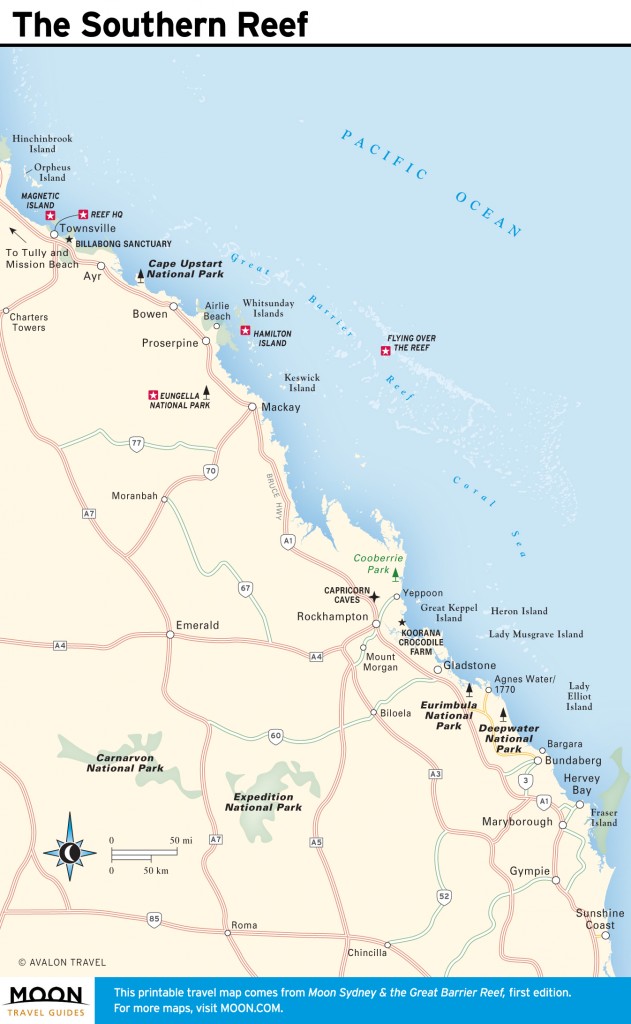 Travel map of The Southern Reef, Australia
