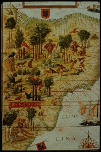Old map of Brazil