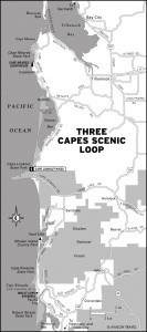 Map of Three Capes Scenic Loop, Oregon