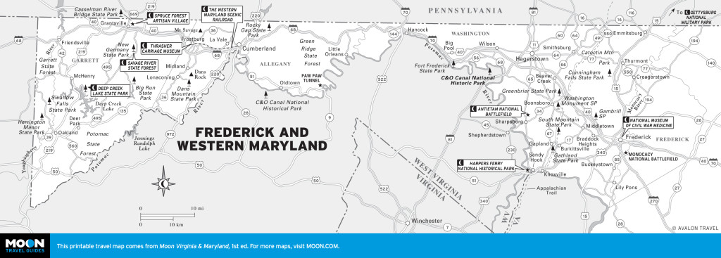 Map of Frederick and Western Maryland