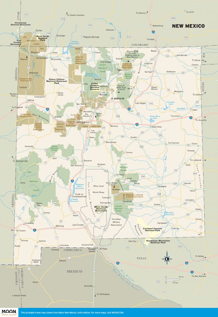 Travel map of New Mexico
