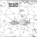 Map of Dallas and Fort Worth Metroplex, Texas