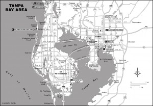 Map of Tampa Bay Area, Florida