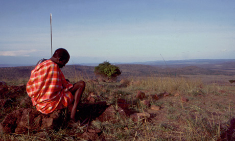 Maasai on a hill (Peter Moore)