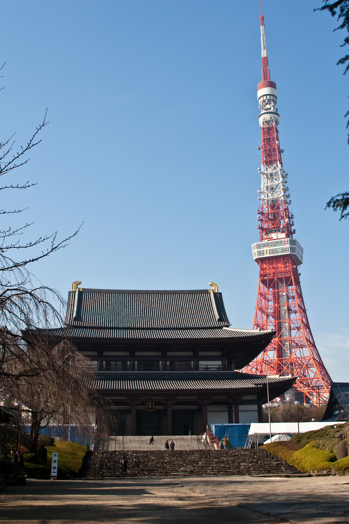Zojoji Temple with Tokyo Tower in background