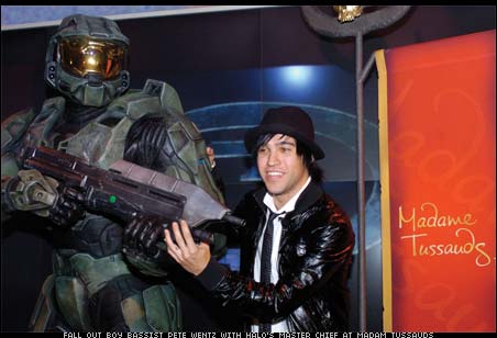 Fall Out Boy Bassist Pete Wentz Helps Unveil Halo's Master Chief at Madame Tussauds Las Vegas