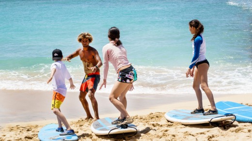 Surf lessons at Waikiki.