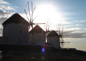 The Mykonos windmills are an iconic feature of the Greek island.