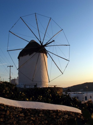 The Mykonos windmills are an iconic feature.