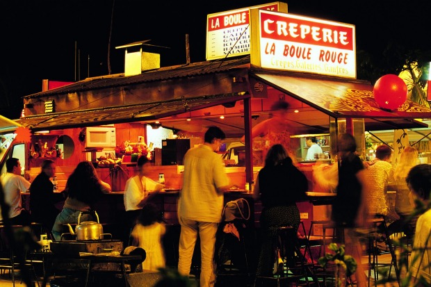 Pull up a stool and browse the vendors offering poisson cru (raw fish marinated in lime juice and coconut milk), Asian ...