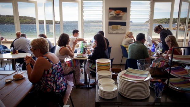 Sydney's Bathers' Pavilion Café, located in an elegant art deco building on Balmoral Beach.