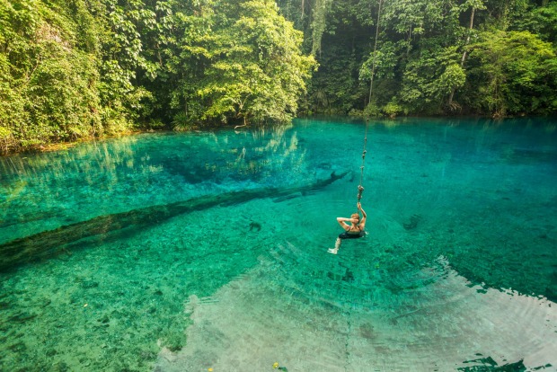 The blue holes of Espiritu Santo: There are you in a kayak, paddling through one of Espiritu Santo's pristine waterways, ...