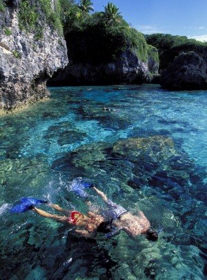 Island of innocence: Adventure activities on Niue include snorkelling at Limestone Rock on Limu.