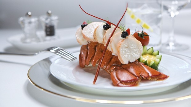 Lobster tail in business class on Emirates.