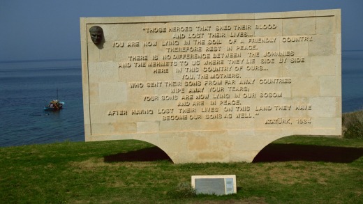 The Ataturk message, Anzac Cove Cemetery, near Gallipoli, Turkey