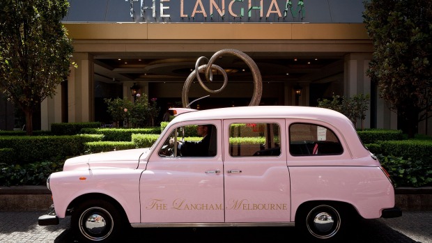 Pink taxi used by guests of The Langham, Melbourne.