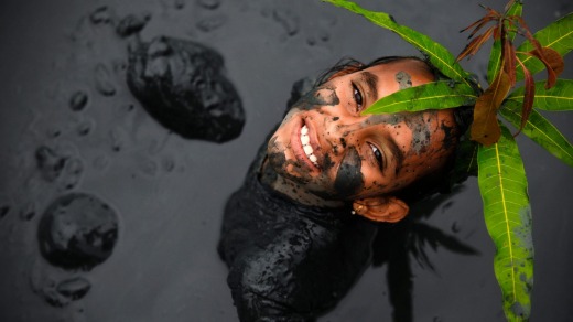An exuberant mud festival is held in the old colonial village of Paraty in February.