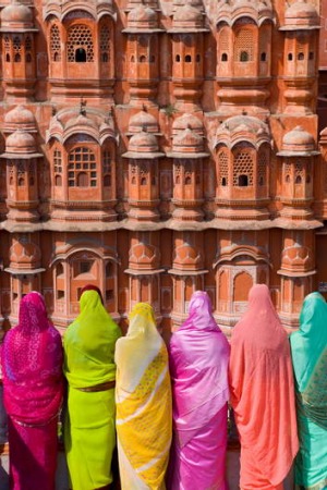 Colour and chaos: the Palace of the Winds in Jaipur.