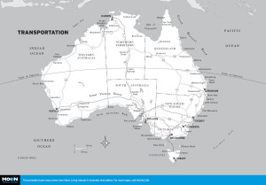 Travel map of Transportation in Australia