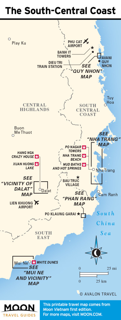 Travel map of The South-Central Coast of Vietnam