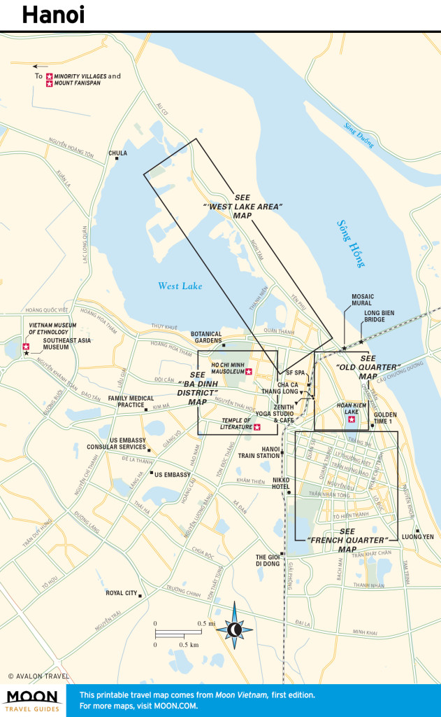 Travel map of Hanoi in Vietnam