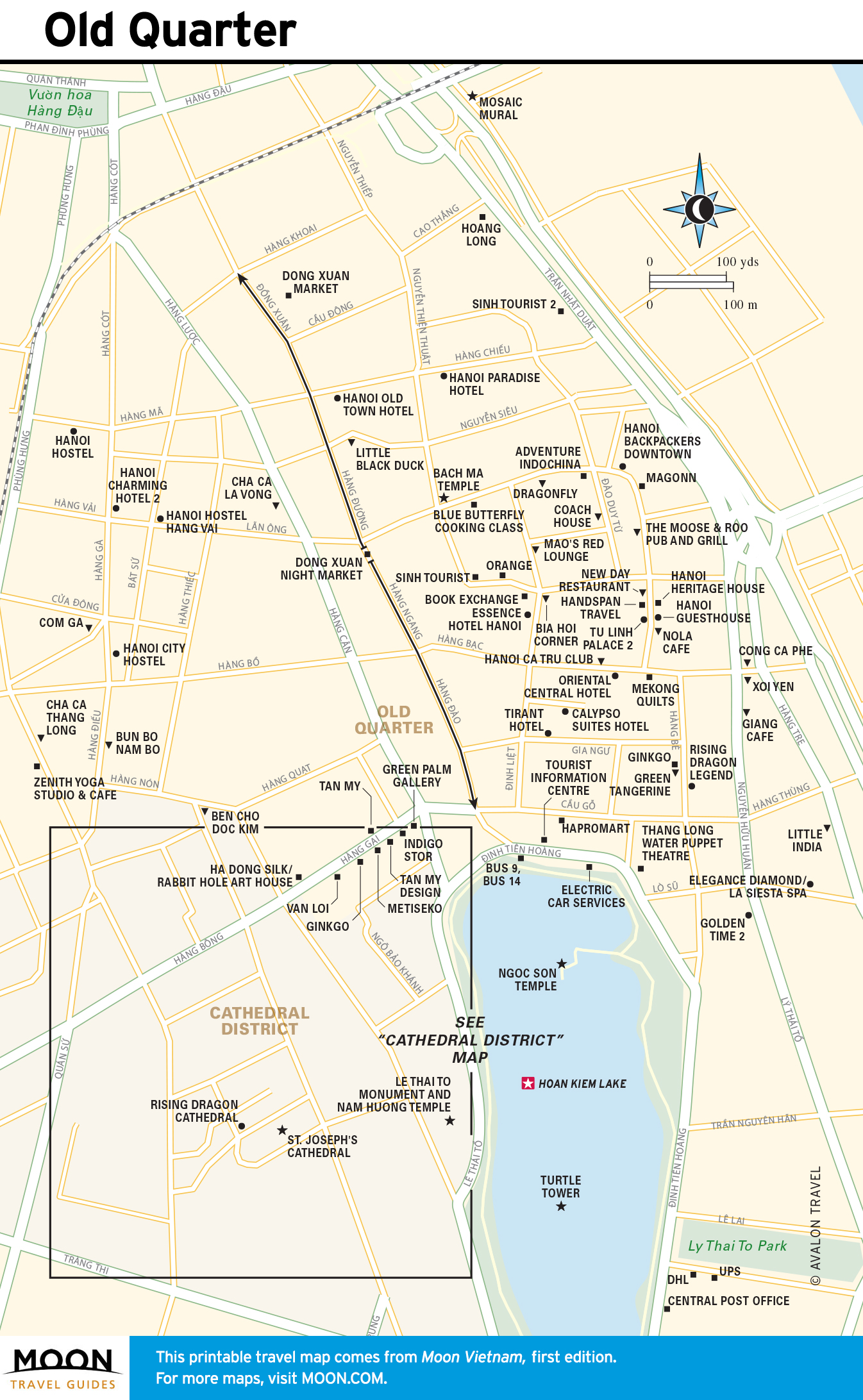 Travel map of Hanoi's Old Quarter in Vietnam