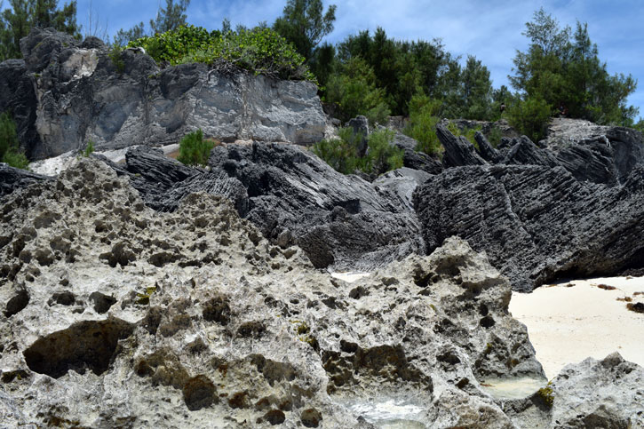 Geologically, Bermuda's core is soft, white limestone, despite violent volcanic origins. 