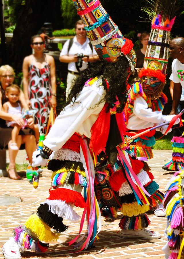 Bermuda’s cultural ambassadors are the gombeys, a name meaning “drums” given to African-inspired dance troupes adorned in elaborate outfits featuring feathers, beads, and sequins.