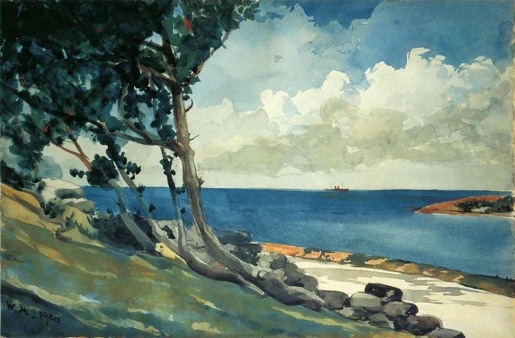 Watercolor painting by Winslow Homer of Bermuda's coast.