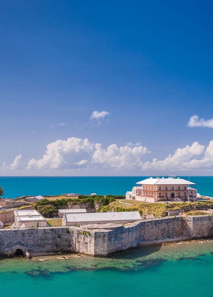 The walled area of the Royal Naval Dockyard in Bermuda.