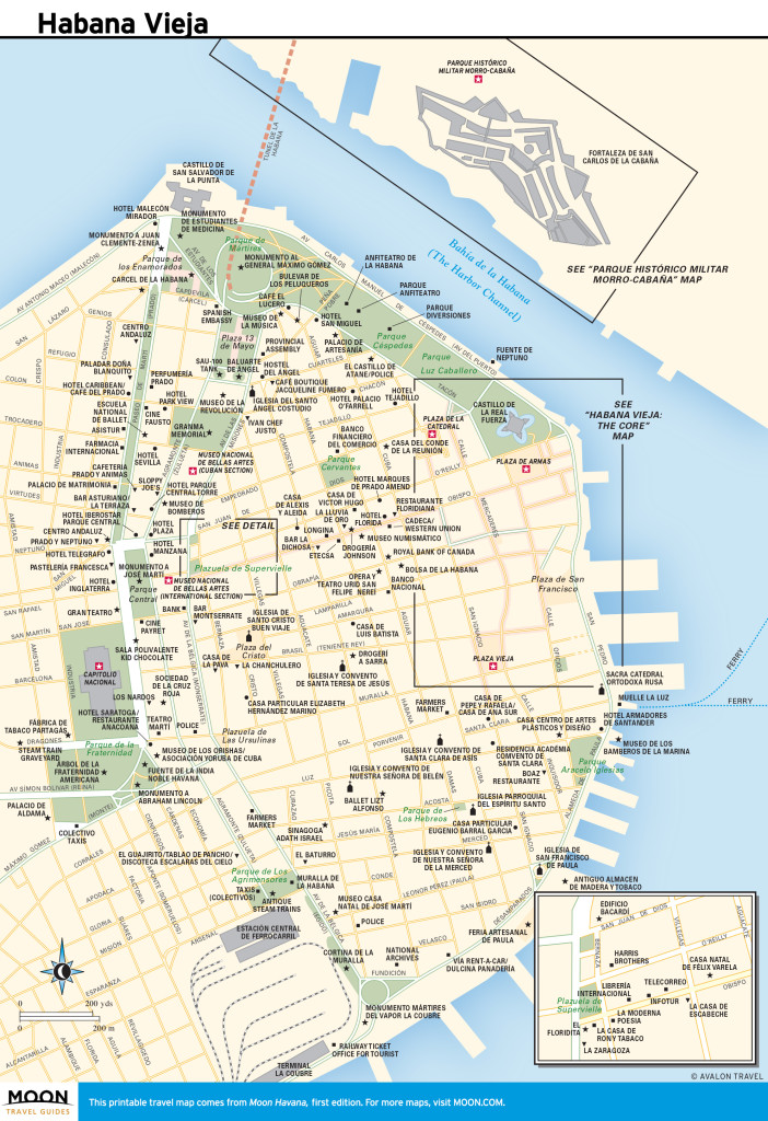 Travel map of Habana Vieja in Cuba
