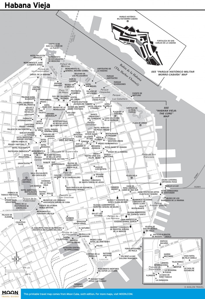 Travel map of Habana Vieja, Cuba
