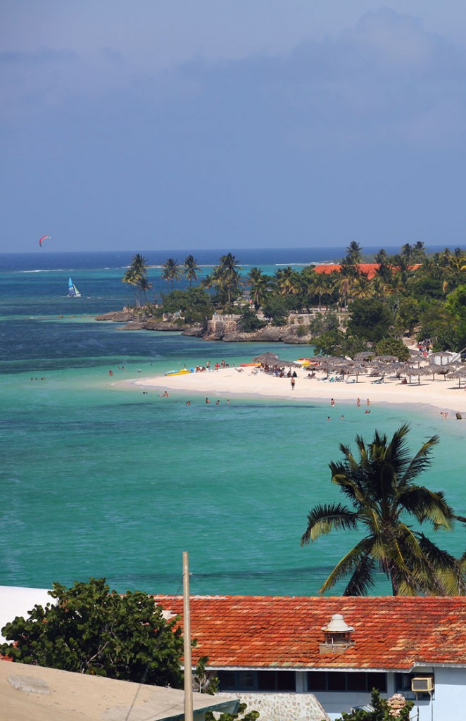 The palm-studded beach at Guardalavaca, Cuba.