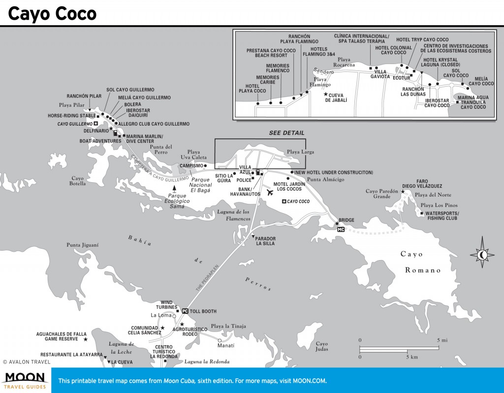 Travel map of Cayo Coco, Cuba