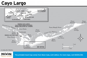 Travel map of Cayo Largo, Cuba