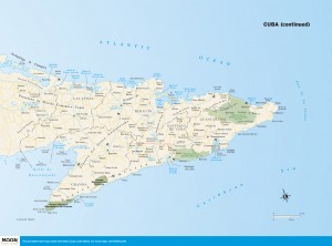 Travel map of Cuba (east)