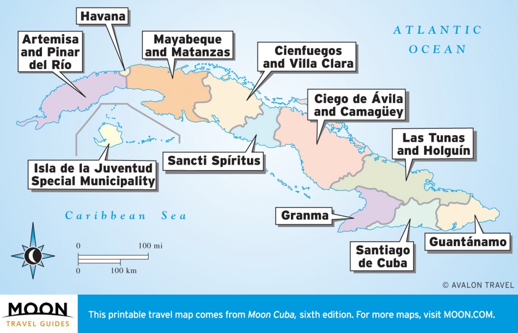 Cuba travel maps by region.
