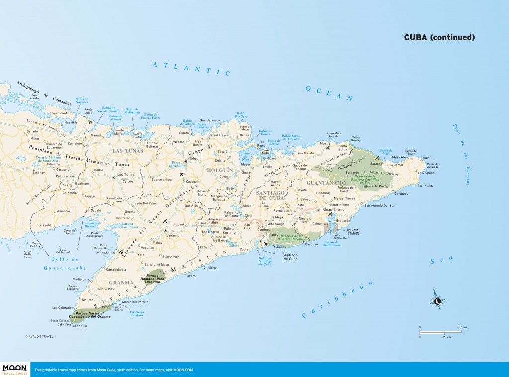 Travel map of Cuba (east)