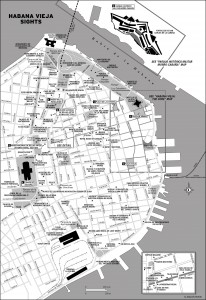 Map of Habana Vieja Sights, Cuba