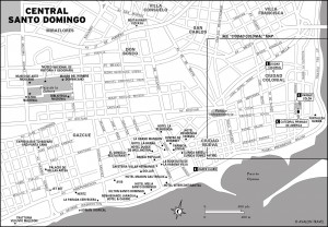 Map of Central Santo Domingo, Dominican Republic