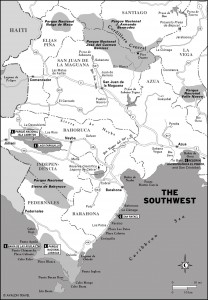 Map of The Southwest, Dominican Republic
