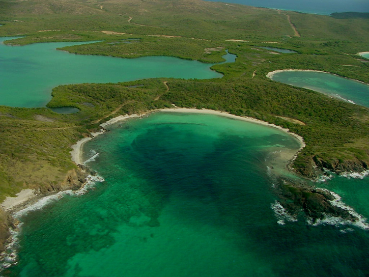Secluded and undeveloped beaches of Vieques National Wildlife Refuge off the coast of Puerto Rico.