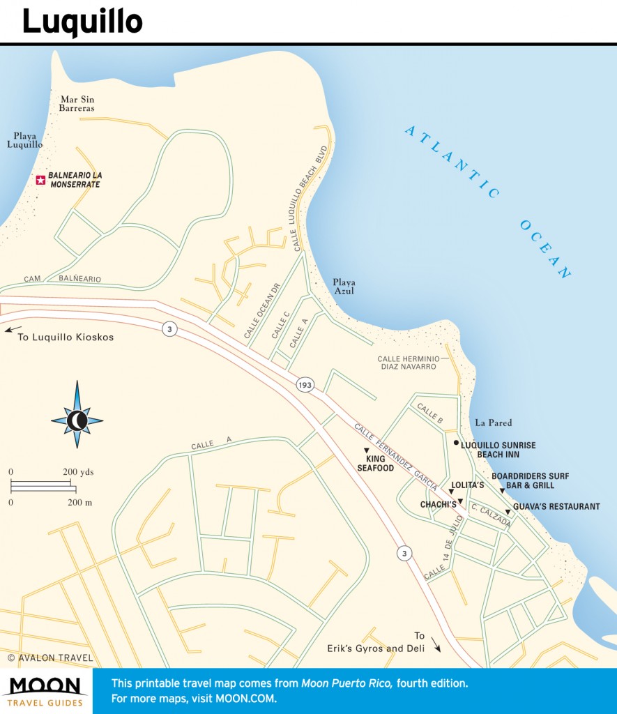 Travel map of Luquillo, Puerto Rico