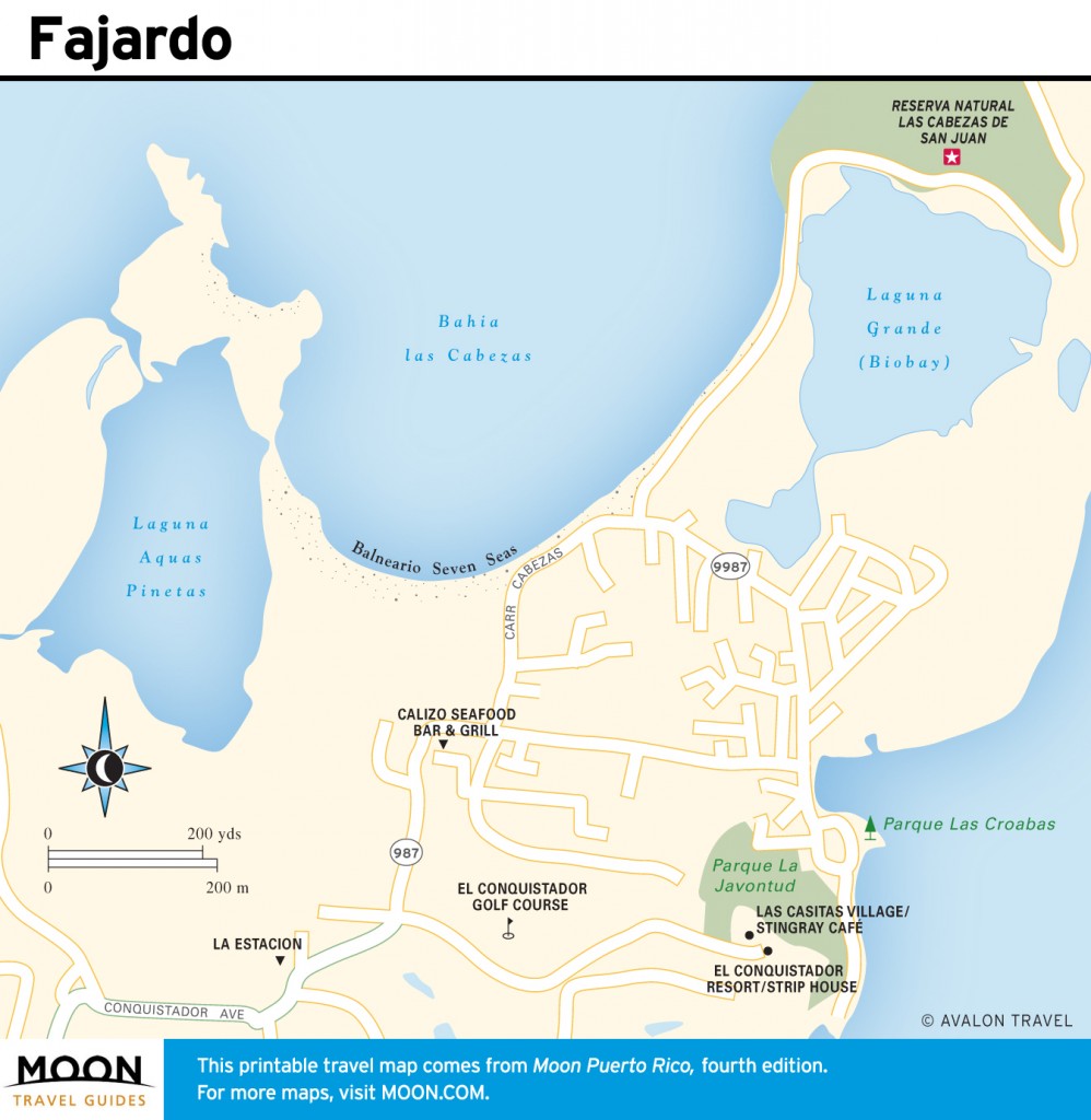 Travel map of Fajardo, Puerto Rico