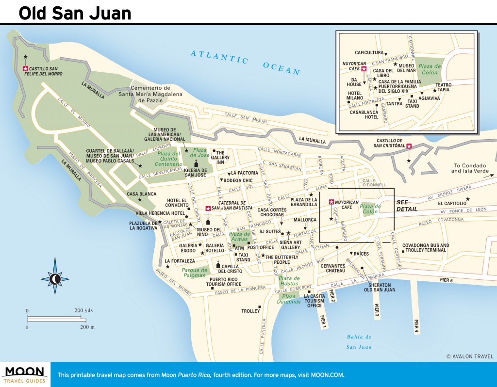 Travel map of Old San Juan, Puerto Rico