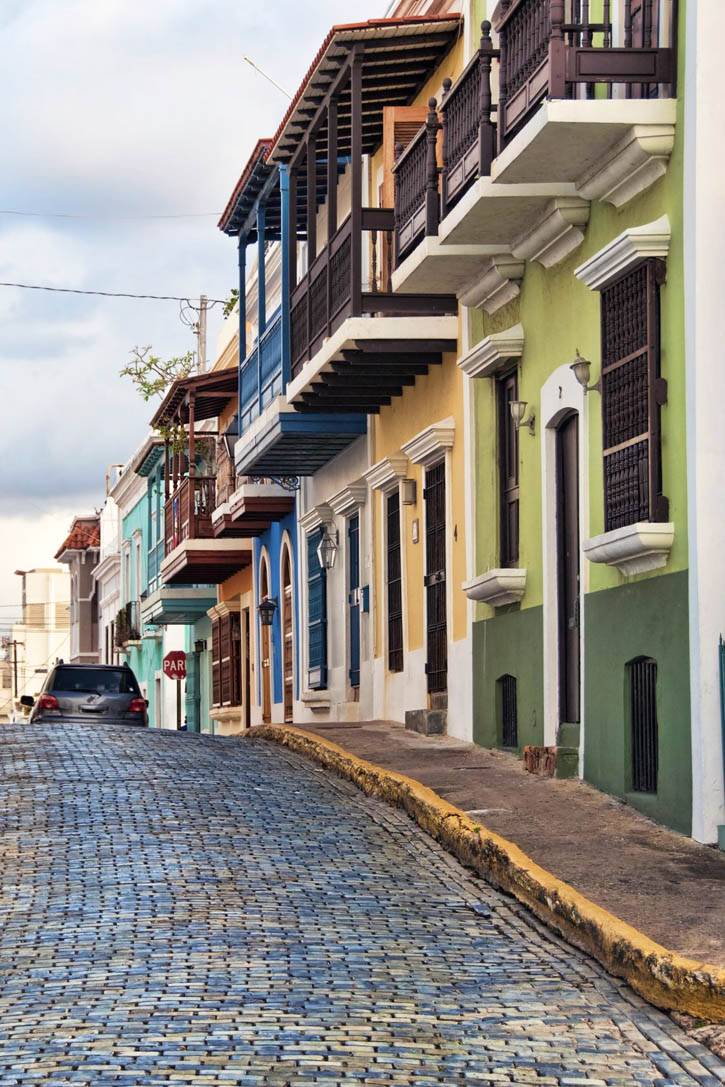 In historic Old San Juan you'll find blue cobblestone streets lined with pastel 16th- to 18th-century buildings.