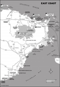 Map of East Coast, Puerto Rico