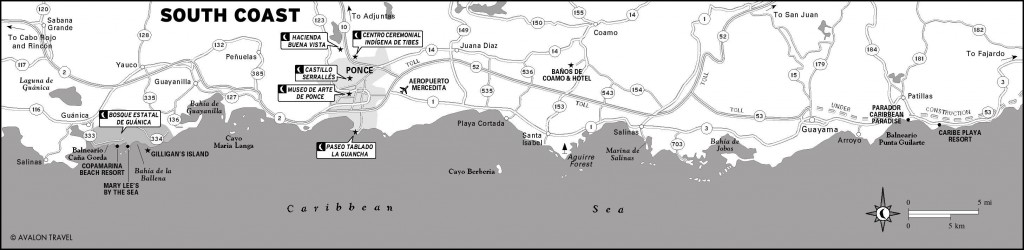 Map of Puerto Rico's South Coast