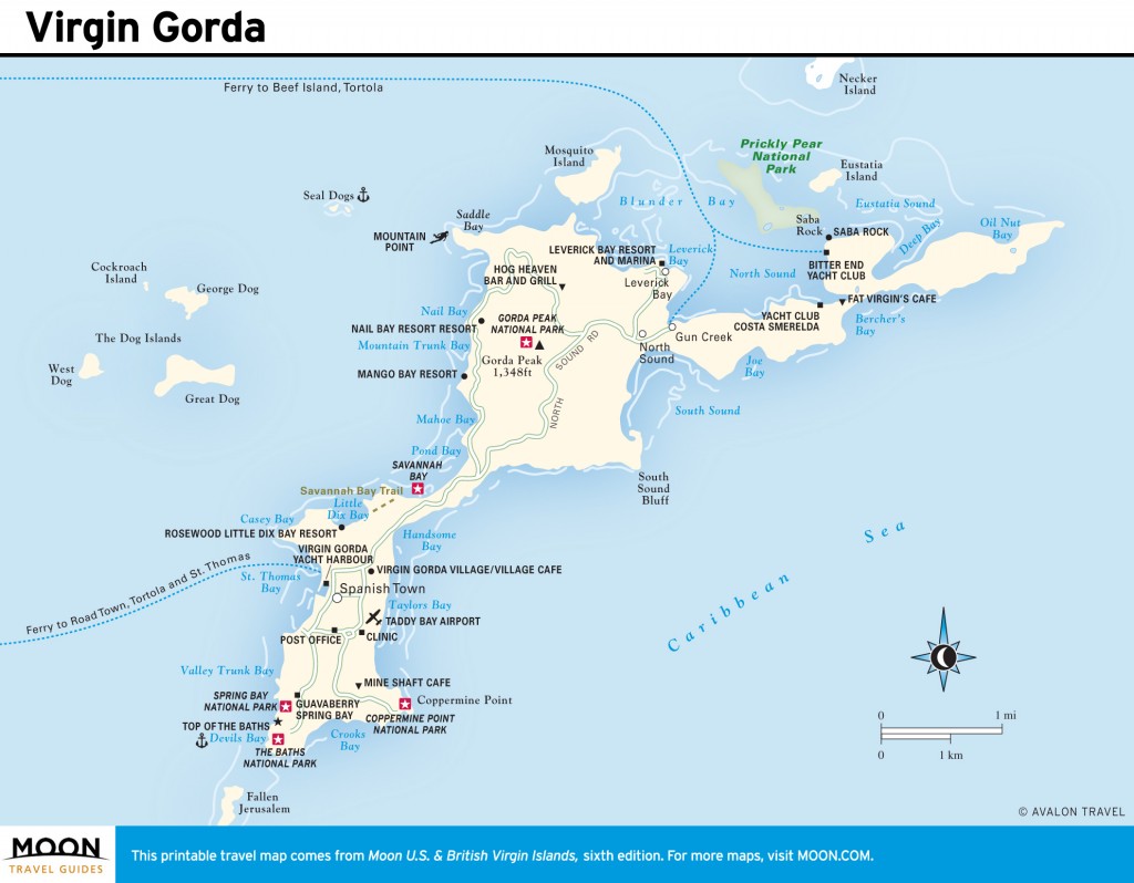 Travel map of Vrigin Gorda, Virgin Islands