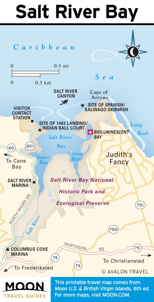 Travel map of Salt River Bay, Virgin Islands